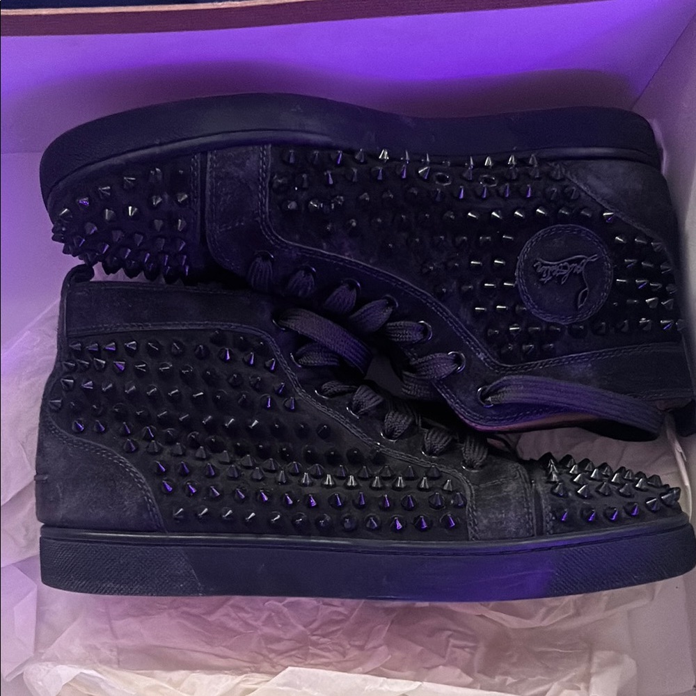 Christian Louboutin Black Studded Sneakers